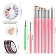 thumbnail image 3 of Nail Pen Designer, Stamp Nail Art Tool con 15 pinceles para pintar uñas, herramienta para puntear uñas, lámina para uñas, cinta de manicura, diamantes de imitación de colores para uñas, 3 of 5