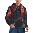 thumbnail image 2 of Naloa Red Moon Shark Sailboat Men's Casual Hooded Collar Drawstring Hoodies Pullover Sweatshirts Casual Long Sleeve Shirts-3X-Large, 2 of 7