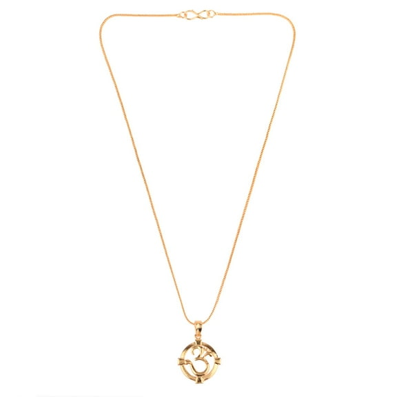 Efulgenz OM AUM Ohm Pendant Chain Necklace India Spiritual Good Luck CZ Jewelry Gift for Men Women