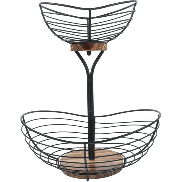 Cesta de frutas con soporte para plátanos, cesta de alambre para frutas, frutero para encimera de cocina