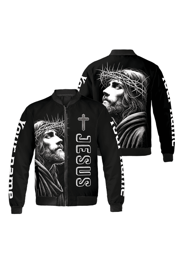 Personalized Religious Jesus Christian All-over Print Bomber Jacket S-5XL Multicolor (S) Jesus Christian Bomber Jacket