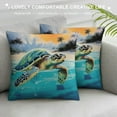 thumbnail image 3 of GOSMITH  Coastal Turtle Throw Pillow Covers Nautical Beach Pillow Case Sea Turtle Decorative Couch Watercolor Art Cushion Cover for Bed Living Room Sofa, 3 of 5