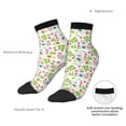 thumbnail image 6 of Rateoe Happy Easter Pattern Quarter Crew Socks,Toe Seamed Ankle Socks,Cotton Cushioned Breathable Athletic Crew Sports Socks, 6 of 7