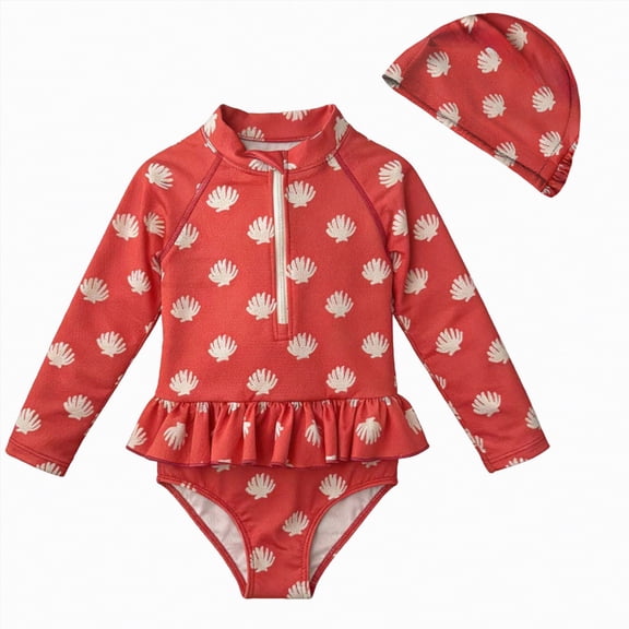 mgoYE Baby Girl Swimsuit 18-24 Months Toddler Baby Girl Swimsuit Infant Bathing Suit Newborn One Piece Swimwear Cute Bikini Summer Beach Swim Suit(Orange,5-6 Years)