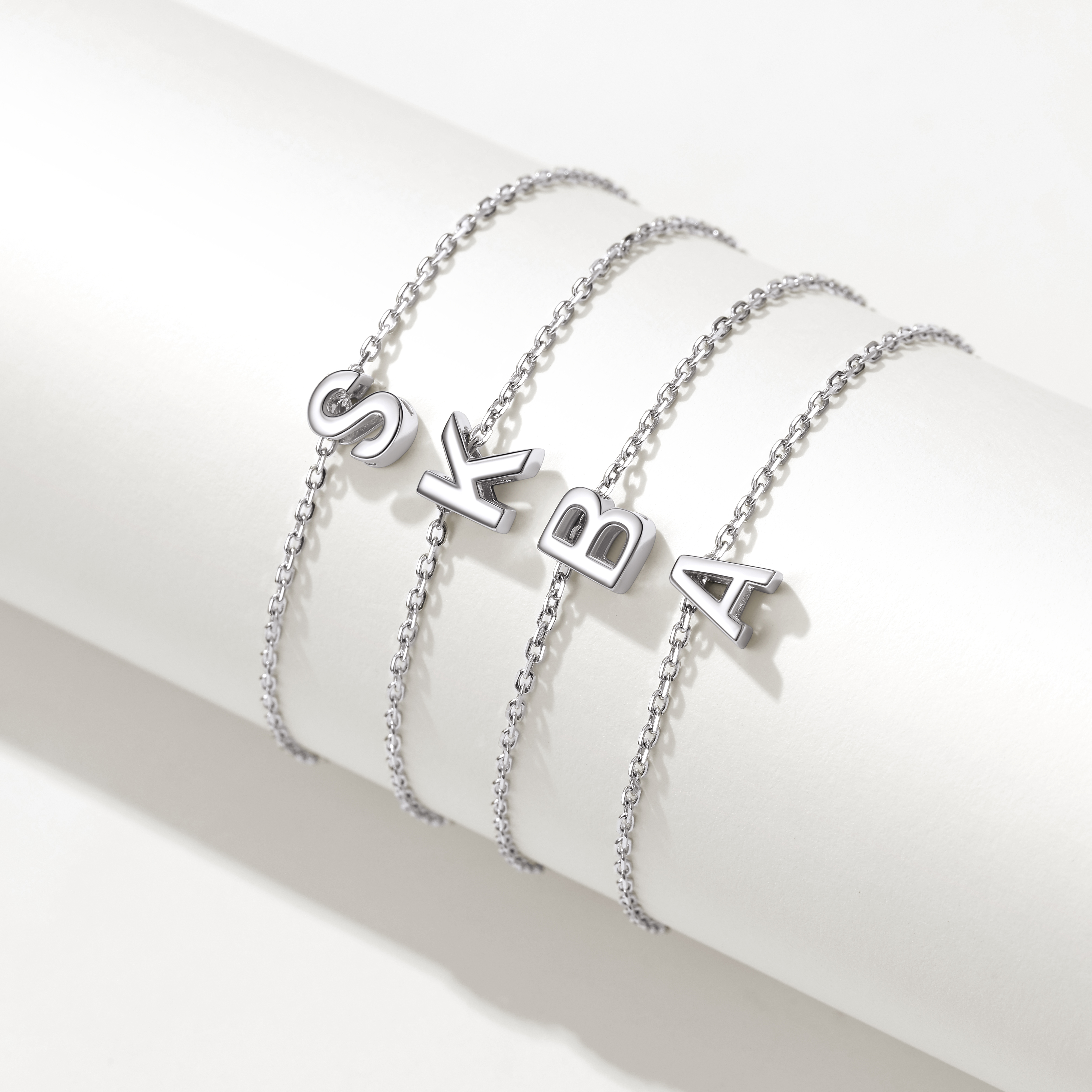 ChicSilver 925 Sterling Silver Initial Ankle Bracelets for Women, Simple Dainty Letter Initial Anklets Beach Foot Chain Alphabet Jewelry