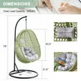 thumbnail image 5 of SUDICA Outdoor Hanging Rattan Egg Chair with Stand, Green Wicker Swing Chair with Cushion for Garden or Balcony, 5 of 10