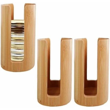 3 Pcs Mason Jar Lid Organizer Regular Mouth Bamboo Vertical Organization Tumbler Lids Storage Holder Mason Jar Accessories for Home Kitchen