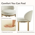 thumbnail image 3 of Spruce & Spring Counter Height Swivel Bar Stool with Arched Back and Metal Base Set of 2, Linen, Bronze Frame, 3 of 17
