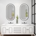 thumbnail image 3 of Oval Metal Frame Pill Shaped Front-lit LED Lighted Anti-fog Bathroom Vanity Mirror, 20x40 inches, 3 of 9