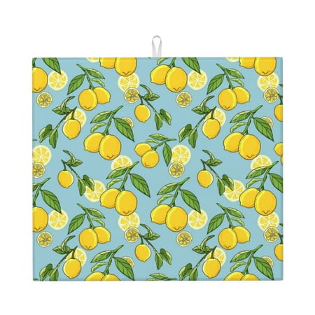 

Honeii Lemon (3) for Dish Drying Mat for Kitchen Counter Non-slip Rubber Backed Hide Stain Kitchen Super Absorbent Draining Mat Dish Rack Pad