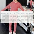 thumbnail image 2 of Cethrio Girls Thermal Pajama Sets, Two Piece Comfy Long Sleeve Winter Sleepwear Loungewear Pink Size 7-8, 2 of 4