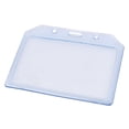 thumbnail image 1 of Water-resistance Horizontal ID Card Business Name Badge Holder Clear Blue 10cmx7cm, 1 of 3