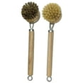 thumbnail image 3 of deevoka 2 Piece Dishwashing Brush Set with Handle, Dishwasher Scrubber, Kitchen Scrubber sisal and horse hair, 3 of 9