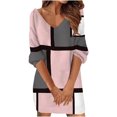 thumbnail image 2 of Pisexur Robe à Manches Longues à Col en V Robe Imprimée à Manches Longues pour Femmes Robe Ample Robe Mode Robe pour Femmes en Liquidation, 2 of 5