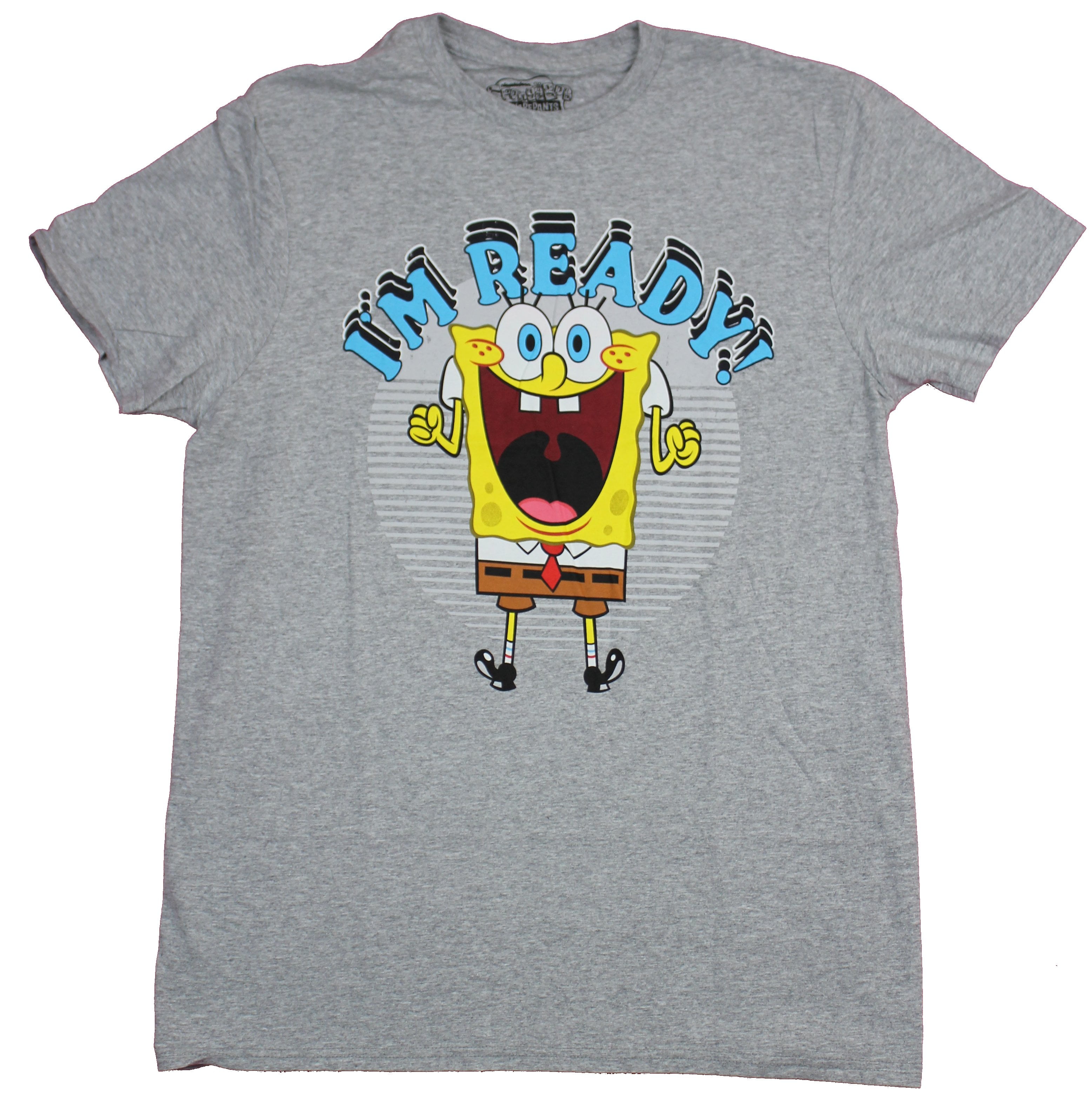 SpongeBob SquarePants Mens TShirt I'm Ready Super Excited SpongeBob