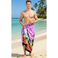 thumbnail image 3 of LA LEELA Men's Swimwear Beach Summer Pareo Long Sarong Wrap One Size Violet, Beach Vacation Holiday Party, 3 of 4