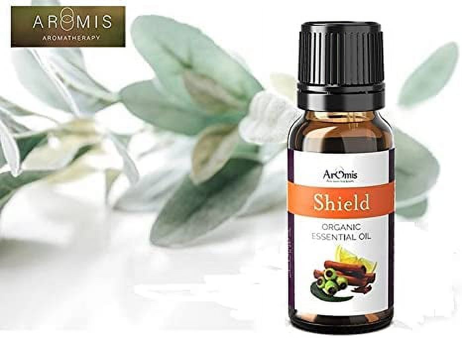 ArOmis Shield Essential Oil - USDA Certified Organic - 100% Pure Therapeutic Grade - 10ml(.34 fl oz), Undiluted, Premium, Blends, for Aromatherapy Diffuser