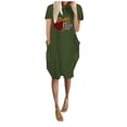 thumbnail image 2 of Qiopertar Robe d'Été Mode Femme Imprimé Mignon Manches Courtes Col Rond Grandes Économies de Vacances! Moins de 5$ jusqu'à 90 % de Réduction, 2 of 7