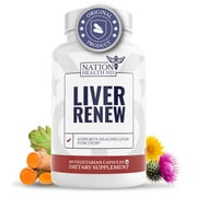 NATION HEALTH MD Liver Renew - Liver Cleanse Detox & Repair - Liver Support Supplement with Artichoke Extract, Milk Thisle, Dandelion and Turmeric - 60 Capsules
