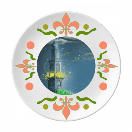 

Silent Night Lighthouse Fuying Painting Flower Ceramics Plate Tableware Dinner Dish