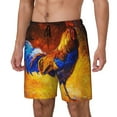 thumbnail image 2 of Fotbe Colorful Rooster Men’s Swim Trunks Quick Dry Swim Shorts Board Shorts with Mesh Lining-Large, 2 of 9
