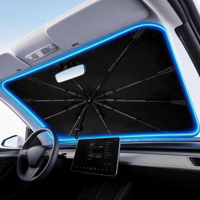 Parasol solar plegable para parabrisas de auto Worxvell con protección UV
