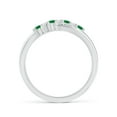 thumbnail image 2 of ANGARA Natural Round Emerald and Diamond Crossover Engagement Ring in 14K White Gold for Women (Size-2mm) | May Birthstone, Birthday, Anniversary, Jewelry Gift for Women | Natural Emerald Ring, 2 of 10