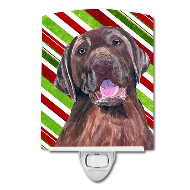 Carolines Treasures SC9344CNL Labrador Candy Cane Holiday Christmas Ceramic Night Light