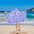 thumbnail image 5 of Toddler Hooded Beach Towel 24x50 Kids Bath Towels Soft Quick Dry for Swim Pool Boys Girls Blue Purple Palm Leaves, 5 of 7