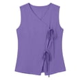 thumbnail image 6 of Women's Sleeveless V-Neck Linen Tank Top, Solid Color Casual Summer Blouse, 6 of 7