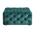 thumbnail image 1 of Steve Silver Ottoman Carré en Velours Vert Belham Capitonné, 1 of 5