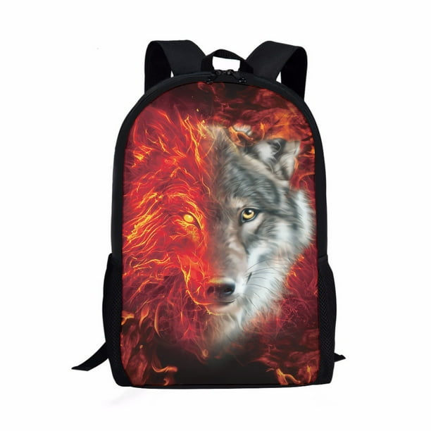 Mochilas de lobo Mochila de viaje casual Bolsa de hombro Animal Mochila para unisex ER