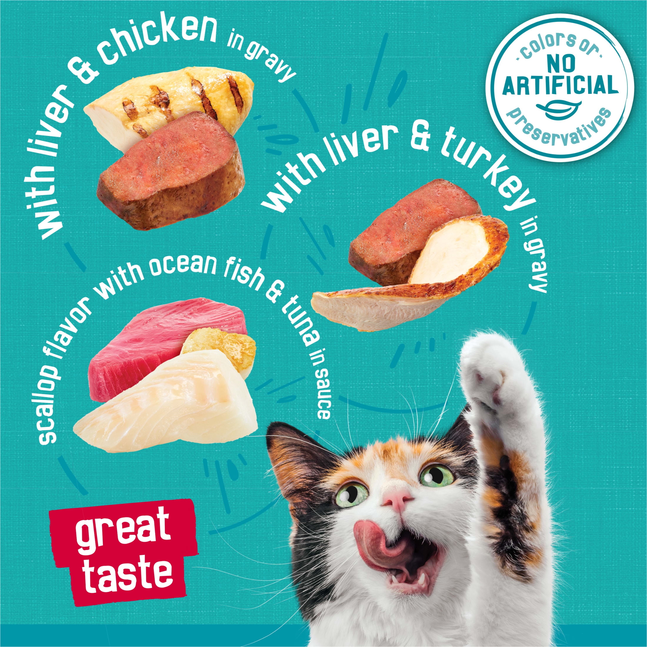(3 pack) Friskies Gravy Tasty Treasures Prime Filets, Wet Cat Food, 12 Pack, 5.5 oz Cans