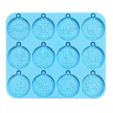 

Dasbsug Diy Crystal Hanging Pendant Decor Round Twelve Constellations Silicone Mold