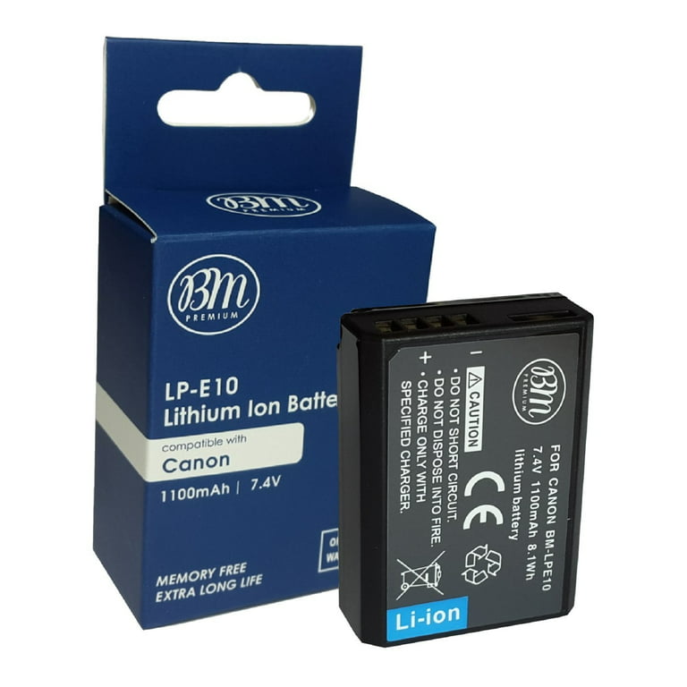  BM Premium Pack of 2 LP-E10 Batteries and USB Dual