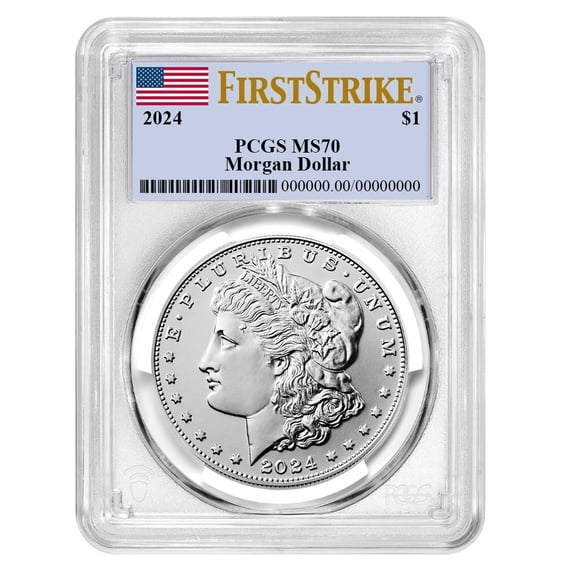 2024 $1 Morgan Silver Dollar PCGS MS70 FS Flag Label