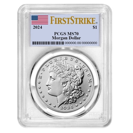 2024 $1 Morgan Silver Dollar PCGS MS70 FS Flag Label