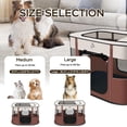 thumbnail image 5 of Portable Foldable Pet Playpen Collapsible Crates Kennel Playpen for   and  &Travel playpen Outdoor or Indoor (Large(35.4" L x 27.6" W x 23.6" H), Brown), 5 of 5