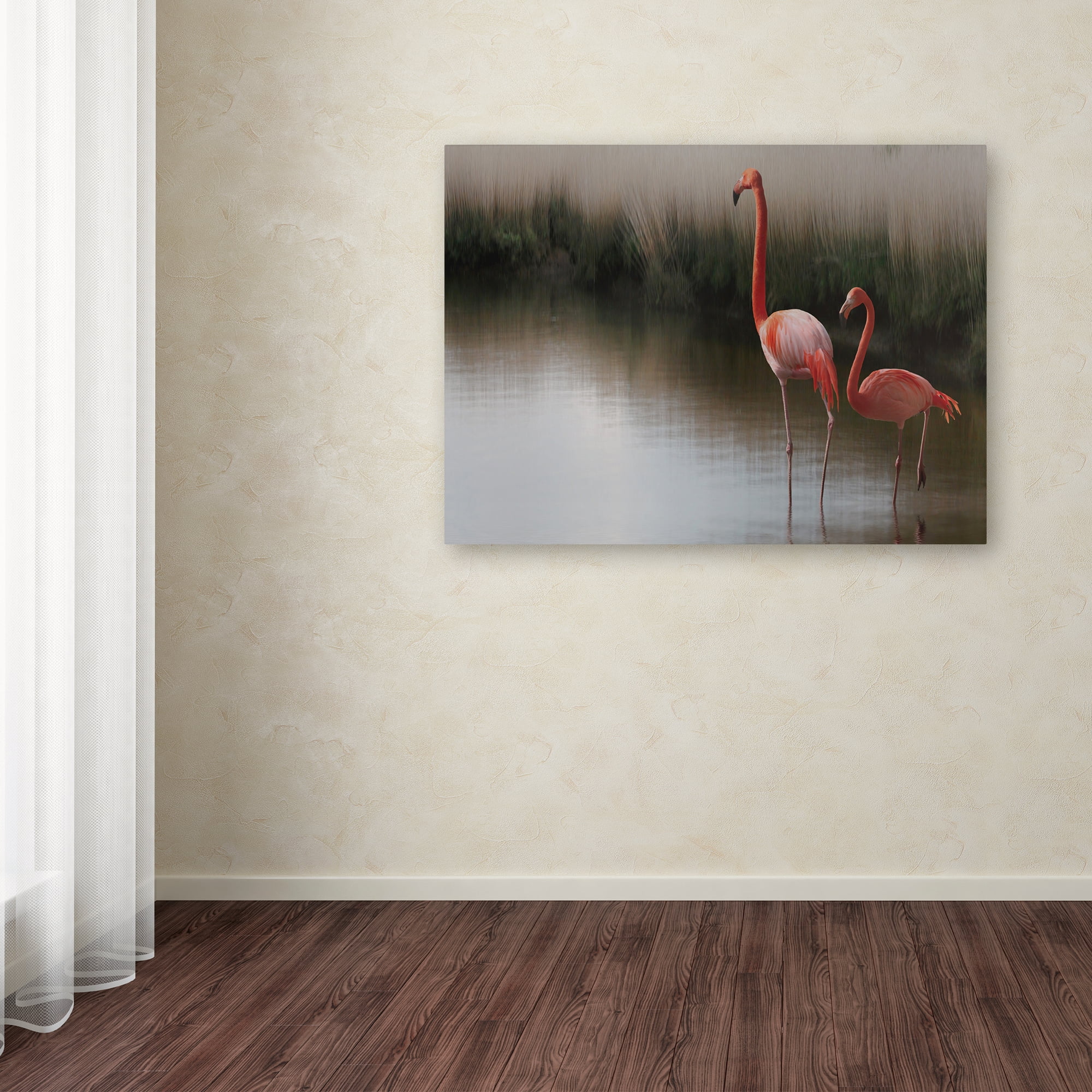 Trademark Fine Art 'Red Flamingo' Canvas Art by Anna Cseresnjes