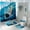 Shark, variant on 4Pcs Sea Turtle Shower Curtain Sets, Ocean Turtle Bathroom Sets with Shower Curtain and Rugs Durable Waterproof Curtains with 12 Hooks