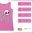 thumbnail image 6 of Love Text Skull Women's Tank Top Vivid Pink Bone Cute Gothic Skeleton Romance Art Valentine Spooky Halloween, 6 of 7