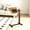 Brown + Black, variant on GDF Studio Adjustable Overbed Desk with Flip Top and Hidden Wheels, Portable Laptop Table, White