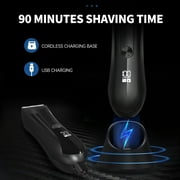 Electric Body Trimmer, Men's Groin Hair Trimmer IPX5 Waterproof Wet/Dry Use Razor, Ceramic Blade Ball Shaver Clipper Body Grooming Kit with LCD Baterry Display, USB Recharge Dock & LED Light
