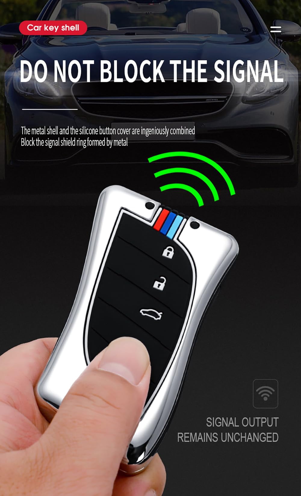 4 Button Key Fob Cover for Lexus ES350 LC500 LS500 UX200 GX460 2019 2020 2021 2022 2023 Smart Key Cover for Lexus ES350 Keyless Entry Remote Shell Accessories