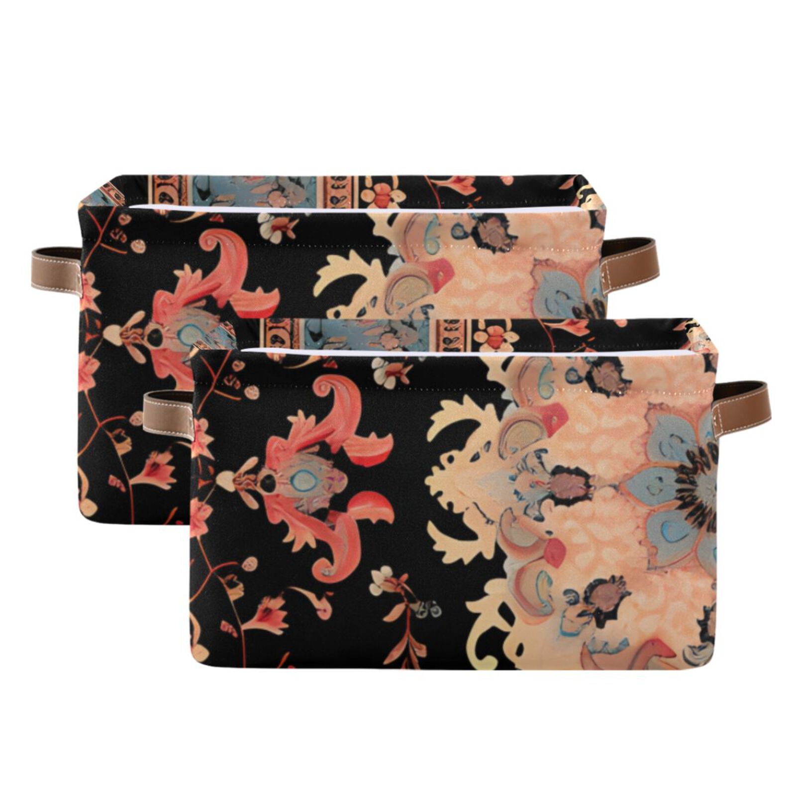 Vintage Boho Pattern Storage Bins Baskets With Handles Storage Box Clothes Organizer Organization Toys
