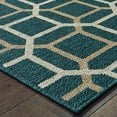 thumbnail image 3 of HomeRoots 506994 10 x 13 ft. Blue Geometric Stain Resistant Indoor & Outdoor Rectangle Area Rug, 3 of 5