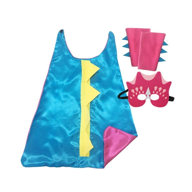 Disfraces de Halloween Capa de Cosplay de Dinosaurios con Guantes para Fiesta de Disfraces Azul y Roja Perfecl