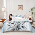 thumbnail image 2 of Manfei Fashion Flower 2-Piece Full Duvet Cover, Blue Watercolor Bedding, 2 of 5