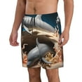 thumbnail image 2 of KLL Coral Fish Dolphin Men's Casual Summer Beach Shorts Hawaiian Shorts with Pockets-Medium, 2 of 5