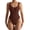 #1 Brown-030, variant on Women Sexy Ribbed Bodysuit Seamless Sleeveless Square Neck Tank Top Shapewear